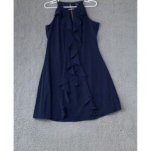 Kensie Women's Blue Halter Midi Fit & Flare Dress Sleeveless Party Cocktail